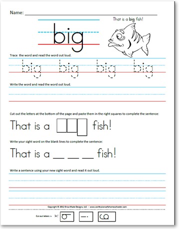 Confessions Kindergarten kindergarten of free a   Sight  (Pre Sentences sight word worksheets Primer) Word