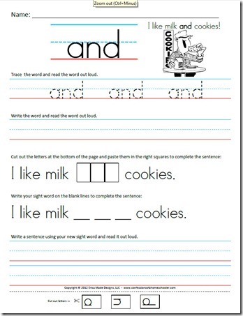 will make sight newly word sentence up own  worksheet word their  their day  sight using learned